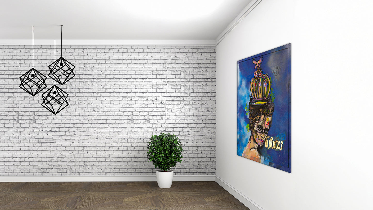 Tu Puedes Acrylic on Canvas and Aerosol