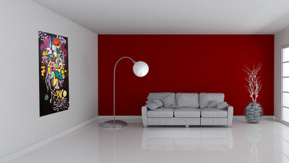 Acrylic On Canvas With Gold Leaf