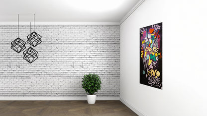 Acrylic On Canvas With Gold Leaf