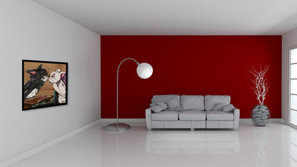 Tom y la Girl Acrylic on Wood on Gallery Framed