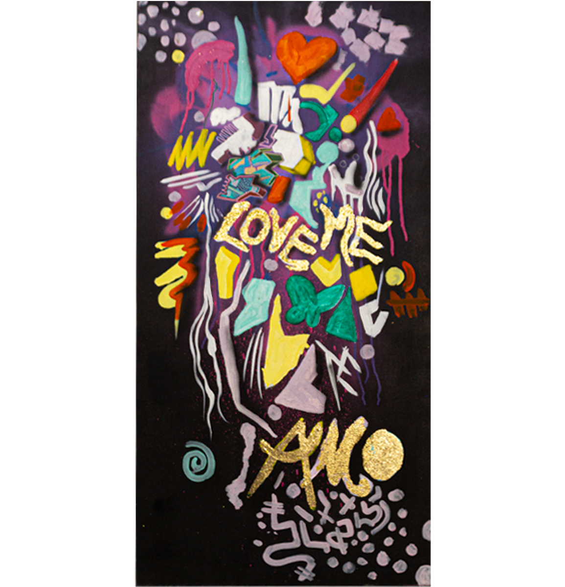 Acrylic On Canvas With Gold Leaf