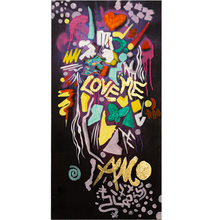 Acrylic On Canvas With Gold Leaf