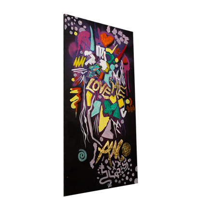 Acrylic On Canvas With Gold Leaf