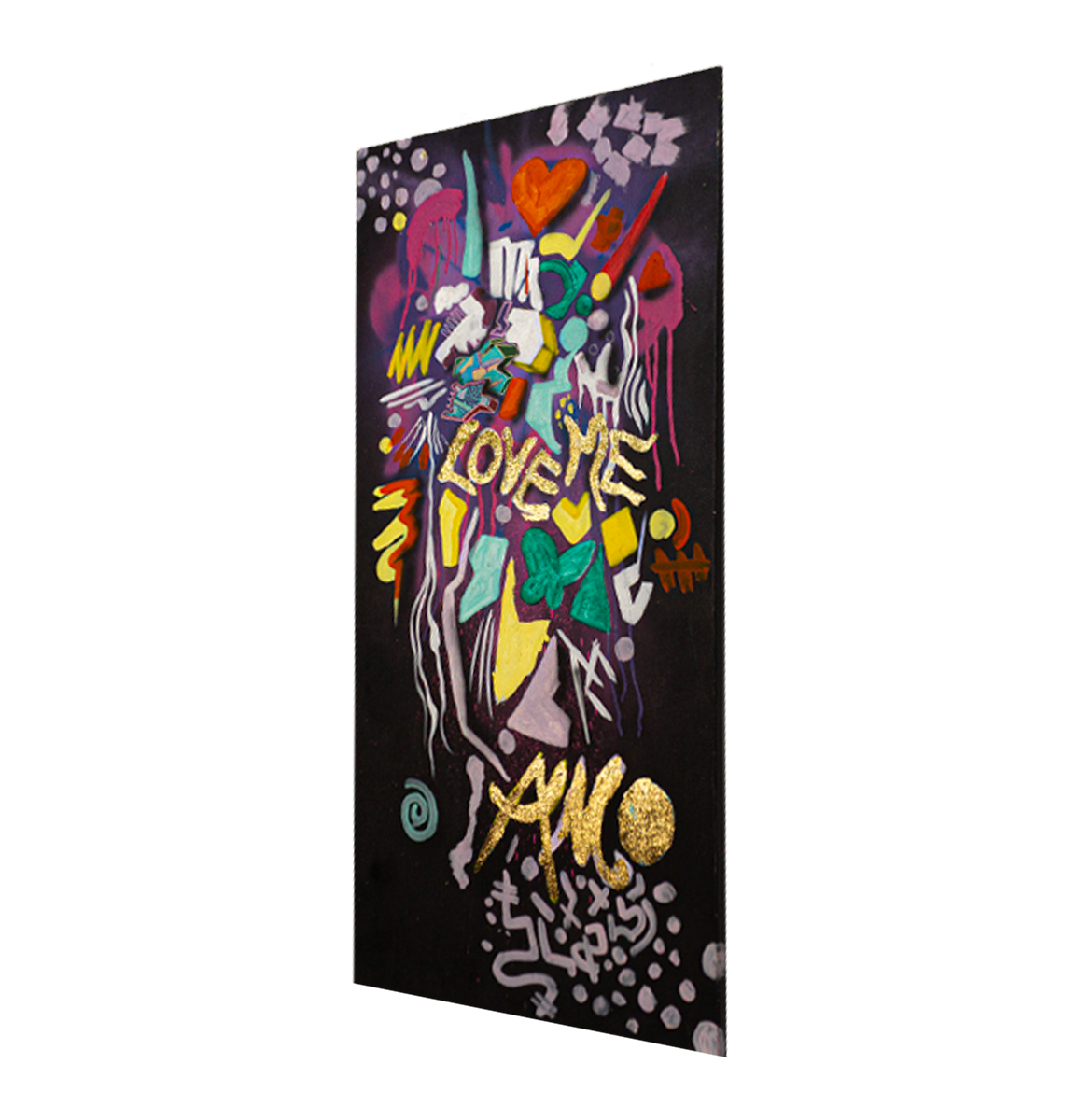 Acrylic On Canvas With Gold Leaf