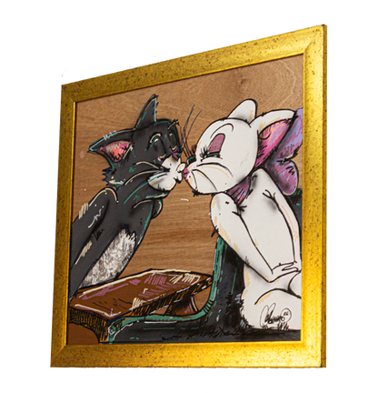 Tom y la Girl Acrylic on Wood on Gallery Framed